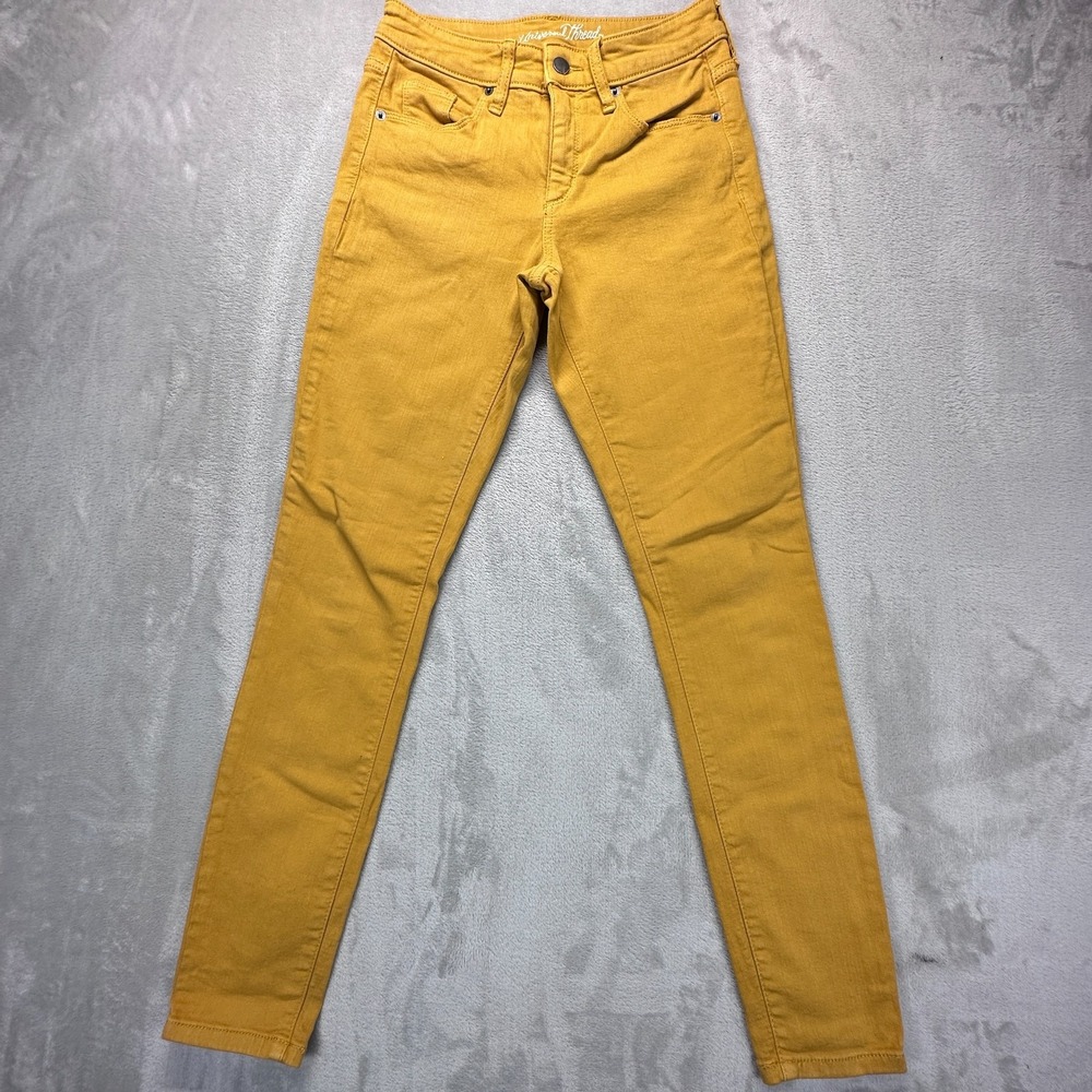 Universal Thread Skinny Jeans Womens Size 0 / 25R Yellow High Rise Stretch
